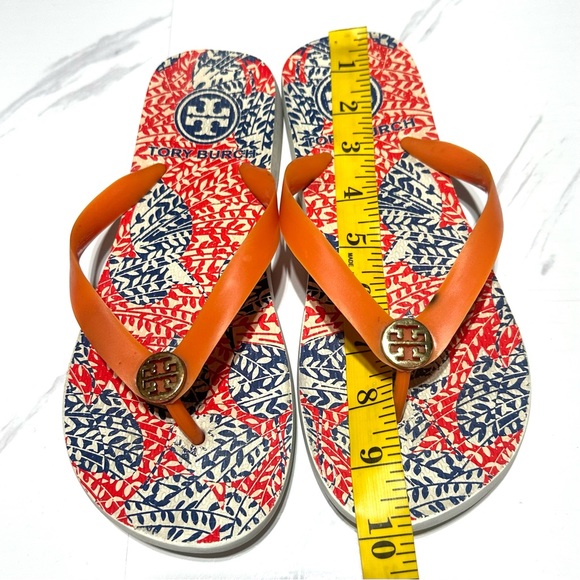 Tory Burch Women’s Orange Flip Flops Size 7 - Picture 10 of 11